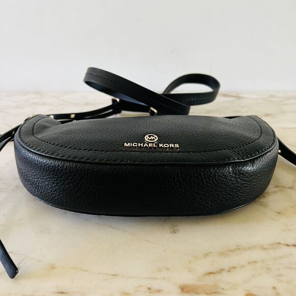 MICHAEL KORS Camden Solid Black Leather Small Messenger Crossbody Bag - Picture 4 of 9